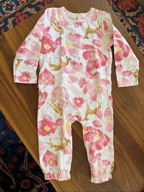 Burt’s Bees Baby Floral & Deer One-Piece Romper 12 Months